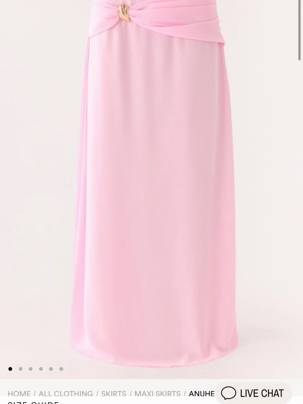 Peppermayo Light Pink Maxi Skirt with Twist Detail